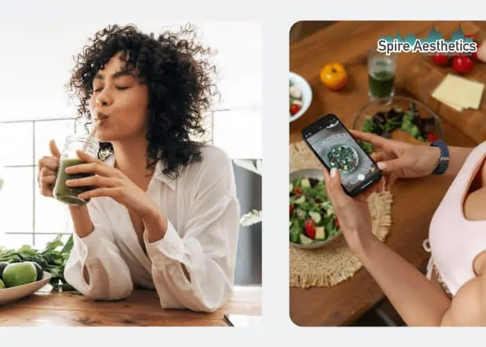 Image of woman looking into her diet and fat freezing Uxbridge to improve her health